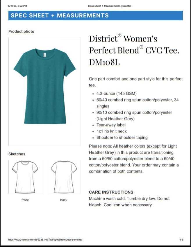District Ladies Crew Neck Tee - Image 14